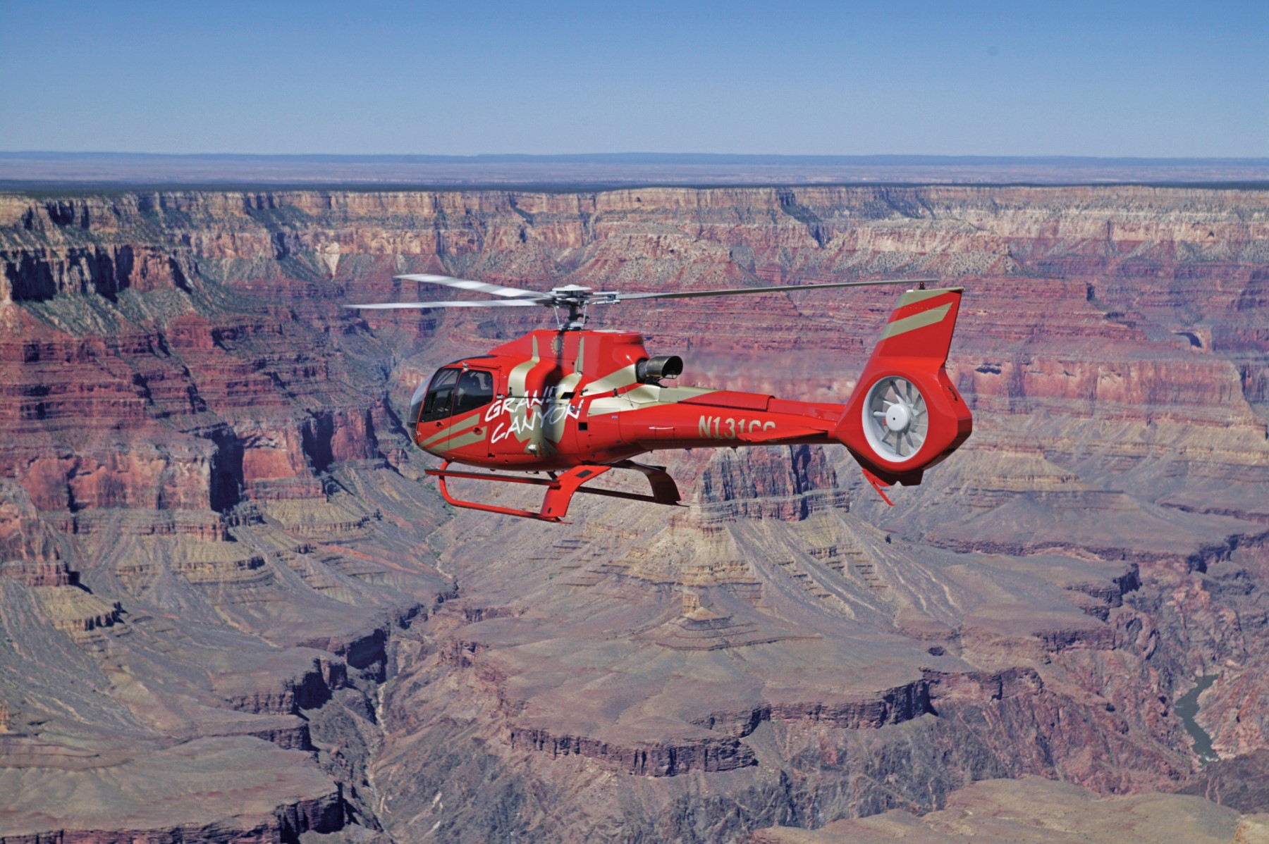 Flying Over the Grand Canyon with a Helicopter
